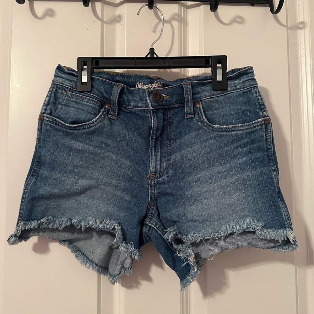Distressed Denim Wrangler Retro Shorts